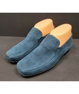 BALLY SWITZERLAND Women Blue Suede Havana Loafers Flats  Sz US 7 1/2 NEW - $2,728.43 MXN