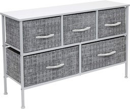 Steel Frame, Wood Top, Easy Pull Fabric Bins, Sorbus Dresser With 5 Drawers - - £64.70 GBP