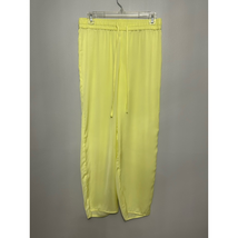 Open Edit Womens Pants Yellow Drawstring Satin Solid Casual Lounge Trave... - £20.33 GBP