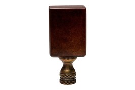 Beautiful Rectangular Brown Jade Stone Table Lamp Finial 2.5&quot; - £17.01 GBP