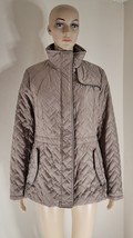 Cole Haan Signature Taupe Gold Quilted Puffer Winter Coat Jacket Wms Medium EUC - $64.99