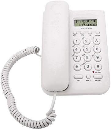 Landline Telephone, Home Hotel Wired Desktop Wall Phone Office Abs, White - $36.99