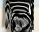 Joules Black with White Stripes Knit Long Sleeve Round Neck Dress Size 4 - £18.56 GBP