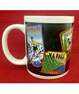 Hawaii Travel Labels design souvenir Hula dancer coffee mug - $9.85