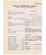 Canadian Marconi Radio Service Instructions Model 89-90 - $2.96