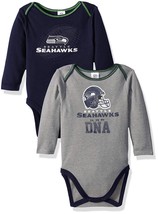 NFL Seattle Seahawks In My DNA 2 pack Bodysuit Long Sleeve Size 3-6M Gerber - £17.26 GBP