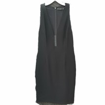 Alexander Wang Maxi Dress Womens 4? Black Draped Relaxed Front Side Slit... - $140.24