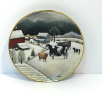 The American Folk Art Collection COWS IN WINTER  Plate Lowell Herrero Vi... - $19.79