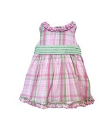 Hartstrings Baby Girls Size 12M Plaid Pink &amp; Green Ruffle Tie Sash Lined... - €13,03 EUR