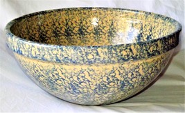 1920s Massive Robinson Ransbottom Pottery Blue Spongeware Mixing Bowl #720 - $1,399.99