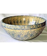 1920s Massive Robinson Ransbottom Pottery Blue Spongeware Mixing Bowl #720 - $1,399.99