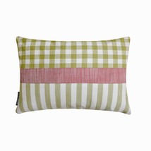 Holiday Grid - Green Cotton Holiday  Lumbar Pillow Cover - $468.10 MXN+
