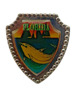 Vintage Florida Tourist Shield Crest Lapel Pin W/ Dolphin - €12,97 EUR