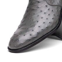 GIORGIO Genuine Ostrich Chelsea Boot Serpentine Gray image 3