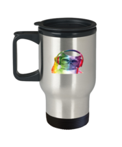 Coffee Travel Mug Funny rainbow music cat  - £20.06 GBP