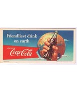 Coca Cola Ink Blotter 1956 Retro Friendliest Drink On Earth USA - £15.68 GBP