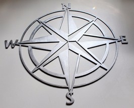 Nautical Compass Rose Metal Art - Unfinished Steel - 30&quot; - £57.07 GBP