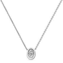 Exquisite 10k White Gold Round-cut Diamond Cttw Miracle Set Pendant Necklace - £225.50 GBP+