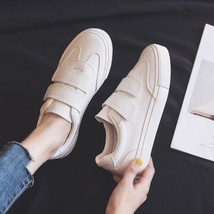 Women Sneakers 2021 Spring New Fashion Leather Shoes Women Solid Color Flats Fem - £40.11 GBP