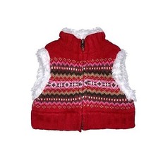 Preppy Red &amp; White Soft Knit Sherpa Lined Sweater Vest by baby Gap Toddler - £13.98 GBP