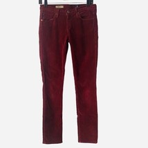 AG Adriano Goldschmied Cranberry Red Corduroy Stevie Slim Straight Pants... - £18.59 GBP