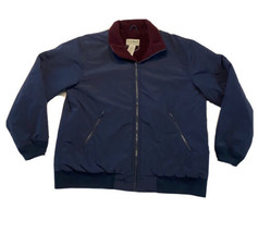 Vintage L.L. Bean Warm Up Jacket Fleece Lined Navy Mens Large Regular Po... - $32.90