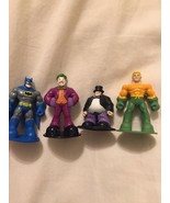 Lot of 4 DC COMICS MINIATURE PLASTIC TOY FIGURES 1.5&quot; - £13.02 GBP