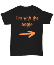 I&#39;m with the Apple black Unisex Tee, Funny his and hers couple matching lazy  - £19.97 GBP