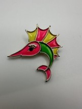 Vintage Neon Colored Swordfish Brooch Pin 2&quot; - £15.53 GBP