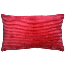 Wide Wale Corduroy 12x20 Red Throw Pillow, with Polyfill Insert - £23.94 GBP
