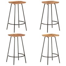  Bar Stool Set of 4 natural wood and black - €258,08 EUR