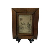 Vintage Rolland Hendrickson Framed Artwork of a Lady Sewing Machine - $42.79