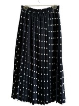 Vtg 90s CLIO Black White Pleated Polka Dot Maxi Long Skirt Women’s Size S Small - £31.57 GBP