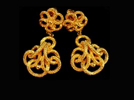Vintage Lucien Piccard Snake earrings - Golden clip on Eternity set - couture ea - £90.12 GBP