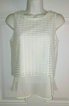 TG Total Girl White Embroidered Overlay Chiffon lining Blouse XL16 Girl/... - $8.54