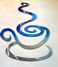Swirled Coffee Cup - Metal Wall Art - Blue Tinged 8 3/4&quot; x 7&quot; - $391.93 MXN