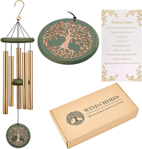 Wind Chimes Engraved Tree of Life, Deep Tone - $64.18