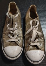 Converse All Star Tennis Shoes Gold Glitter Juniors Size 4 Womens 5.5 - $15.39