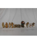 Set of 10 Vintage Christmas Ornaments Die Cut Paper Cardboard Gold Foil ... - $9.50