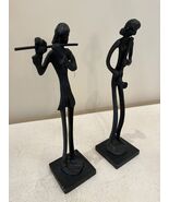 Pair Female Metal Musicians Flute &amp; Saxophone 11” - $27.72