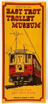 1976 East Troy WI Trolley Museum Time Table Wisconsin Vintage Travel Bro... - £5.52 GBP