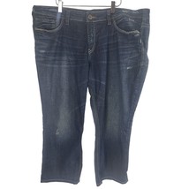 Silver Jeans Elyse Capri 18 Womens Plus Size Mid Rise Dark Wash Distressed - £15.03 GBP