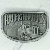 Silver Tone Vintage Raleigh Lights Cigarettes Trucker Ad Belt Buckle - £13.44 GBP