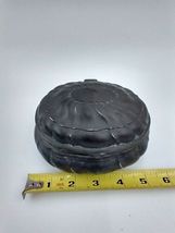 Antique Pewter Trinket Jewelry Box Swirl Ribbed Sides 3 Angel Marks image 9