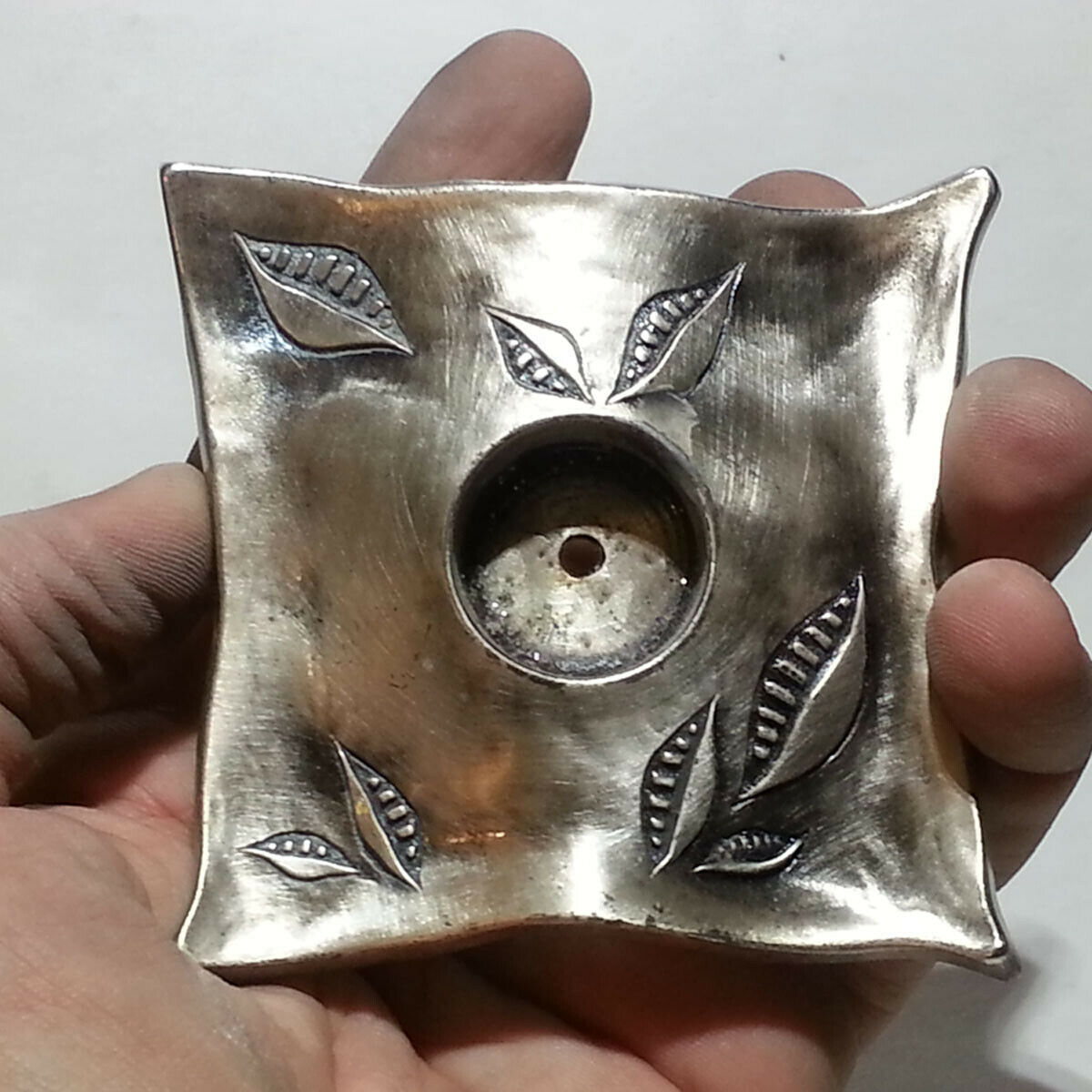Danon silverplated candle holder for taper candle type Made in Israel  - $14.50