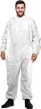 25ct Coveralls White 3X-Large Anti-Static Fabric Apparel w/ Zipper - £113.62 GBP