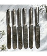 Antique 1904 Rogers Vintage Grape Silverplate Blunt Knives 8-1/4&quot; Lot of 6 - $54.24 CAD