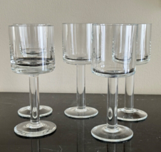 Calvin Klein Bergen Pattern 7 3/8&quot; Tall Crystal Set of 5 Wine Glasses - £142.44 GBP