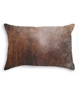 12&quot; X 20&quot; Brown Cowhide Throw Pillow - $184.36 CAD