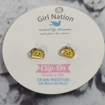 Girl Nation Clip On Earrings Taco Tacos New on Card  - £9.29 GBP